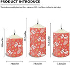 Cozeyat Christmas Decor Flameless Candles with Remote, Flameless Bullet Floating Candles Set of 3, Red Stocking and Candy Cane Design Ivory Pillar Battery Operated Candles with Dancing LED Flame - Image 6