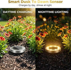 Solar Lights Outdoor Waterproof 8 LEDs In-Ground Garden Pathway Lighting Warm Light Solar Powered for Yard Patio Driveway Landscape (4 Pack) - Image 4
