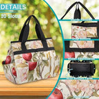 Apples Flowers Garden Tool Bag Tote for Men Women Multiple Pockets Wide Mouth Heavy Duty Waterproof Tool Organizer Bag for Outdoor Lawn Yard Portable Gardening Storage With Elasticbands - Image 4