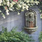 Teamson Home 32.1 in. Wall-Mounted Lion Head Stone LED Outdoor Water Fountain for Gardens, Landscaping, Patios, Balconies, Lawns to Create a Calming Oasis in Outdoor Living Spaces, Antique Bronze - Image 5