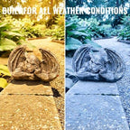 OLOMA Sleeping Winged Gargoyle Cement Sculpture Fantasy Gothic Garden Statue Mythical Creature Concrete Lawn Ornament Handcrafted Outdoor Decor Yard Art Garden Stone Weather Proof Figure - Image 6