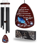 Memorial Wind Chimes for Loss of Loved One, Windchimes in Memory of a Loved One, Sympathy Gift Baskets, Bereavement Condolence Gifts, Memorial Gifts for Loss of Mom, 32" Sympathy Blue Butterfly, Black by Vanquer