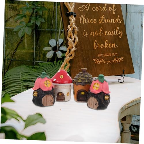 BESPORTBLE 4pcs Miniature Fairy Garden Accessories Set Micro Landscape Decor Flower and Leaf Figurines for Indoor Decoration - Image 6