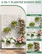 Metal Planter Box with Trellis,70.9"x47.2"x15.7" Raised Garden Bed with Drainage Holes, Privacy Planters for Outdoor Garden Bed for Climbing Plants,Vegetables,and Vines,White-Modular - Image 4