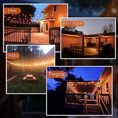 GPATIO Outdoor String Lights, 60FT Waterproof Patio Lights with 32 Hanging Light Globe G40 Bulbs, 2700k Shatterproof for Backyard Gazebo Porch Garden Commerical Outside Decor - Image 5