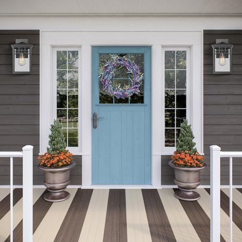 Outdoor Light Fixtures Wall Mount, Modern Farmhouse Exterior Wall Sconces with Seeded Glass for Porch, Waterproof Industrial Craftsman Carriage Lantern Lamp Outside for House Patio Garage,2 Pack - Image 6