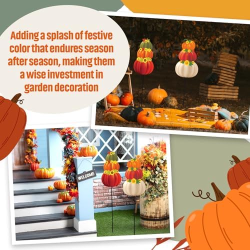 Suzile 2 Pcs Fall Yard Stakes 37" Metal Fall Decoration Outdoor, Rustic - Image 6