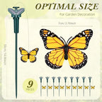 Tujoe 9 Pcs Solar Moving Butterfly Garden Stakes, Waterproof, Yellow - Image 2
