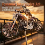 Skeleton Motorcycle Wind Spinner, 3D Kinetic Metal Skeleton Rider - Image 2