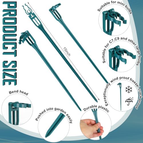 Suzile 50 Pcs Christmas Plastic Light Stakes 15'' Tall Xmas Yard Stakes - Image 2