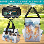 Jellyfish Garden Tool Bag Organizer Heavy Duty Animal Marine Life Gardening Tote Bag with 10 Pockets for Women Men Gardening Gifts - Image 4