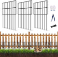 25 Pack Garden Animal Barrier Fence, 17in(H) x27ft(L) No Dig Decorative Fences, 1.5in Spike Spacing Rustproof Metal Garden Fence Border for Dogs Rabbits, Bottom Blocker for Outdoor Yard Patio by Ebikdi
