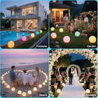 8-in Solar Globe Light Outdoor, Solar Garden Ball Light for Outside w/Remote, 16 RGB Colors 4 Modes Glow Orb Lights, Waterproof Landscape Lighting w/Ground Stake for Pathway Patio Backyard Party Decor - Image 4