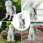 Resin Memorial Dog Angel Statue, Outdoor Garden Grave Tribute Stone - Image 4