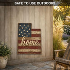 Utah "Home" State Shape Sign — Vintage American Flag Wall Decor — UV-Printed Aluminum (Not Real Wood) — Patriotic State Pride Art for Indoors & Outdoors — Made in USA - Image 4