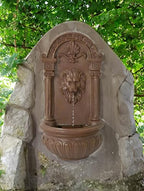 Aged Claystone Lion Head Wall Fountain – Classic Tuscan Outdoor Decor, Antique Brown Finish - Image 7