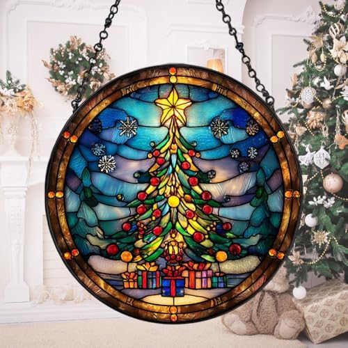 Christmas Tree Presents Star Acrylic Suncatcher by AVAGAN