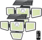 daphino 3000LM Solar Lights, Motion Sensor Outdoor Lights, 4-Head, 2 Pack by ChargebySunLightUpHome