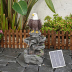 YZM 26.38" H Solar Water Fountain Outdoor Garden Bald Eagle Statue by YZM