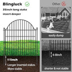 5 Panels No Dig Decorative Garden Fence with Gate, 32in (H) x11.8ft (L) - Image 3