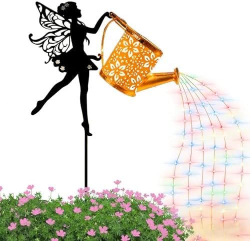 Solar Watering Can Waterproof Rustproof LED Metal Art by Unknown