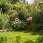 A ANLEOLIFE Decorative Garden Stakes for Outside, Metal Garden Decor Rustic American Flag and Welcome Sign, Yard Stakes Indoor & Outdoor Patio Lawn - Image 7