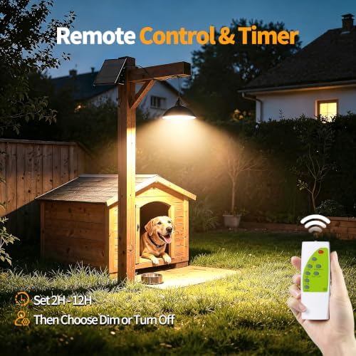 intelamp Solar Pendant Lights, 1 Pack 4000mAh for Chicken Coop & Shed - Image 5