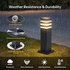 Pathway Lights Hardwired Outdoor 15In Black Lamp Post Walkway Path Lights - Image 2