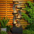 Bumilgar 52.8 Tall Modern Curved Garden Water Fountain Outdoor by Bumilgar