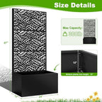 Metal Planter Box with Trellis, 47"x24"x12" Raised Garden Bed - Image 2