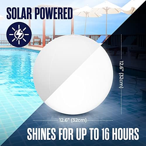 Houseables Solar Pool Balls, Solar Ball, Floating Lights, Pool Lights That Float, Floating Light Up Ball, Glow in the Dark Lanterns, Decorations, Christmas, Outdoor, 4 PK, 13”, RGB LED Changing Colors - Image 3