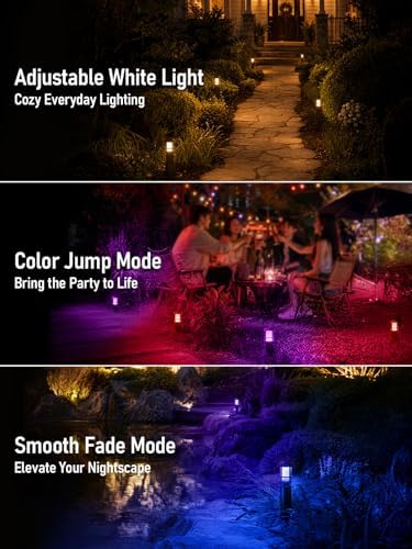 LEONLITE 12-Pack RGBCW Low Voltage Landscape Pathway Lights, 3W, CRI90 - Image 3