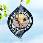 Personalized Beach Sunset Couple Wind Spinner, Custom Names & Date Metal Hanging with Photo Seaside Art, Outdoor Garden Yard Window Home Decor, Gifts for Anniversary, Valentine by Handmadetneonsign