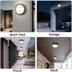8" Nautical Outdoor Light-Black Round Bulkhead LED Lights,Sauna Light Fixture Outdoor 8" Nautical Bulkhead Light 3000K,1500LM,15W LED Outside Wall Lights - Image 6