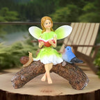 Garden Flower Fairy Statue Decor-Solar Outdoor Fairy Statues-Garden Fairy Outdoor Snail,Bird Figurines Decoration for Outside Patio Lawn Yard,Fairies Ornaments Gifts,Tall 8.4 Inches - Image 2