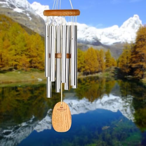 Woodstock Wind Chimes for Outside, Garden, Patio, Porch and Outdoor Decor (17") Gregorian Chimes Soprano Silver Wind Chime (GSS) - Image 2