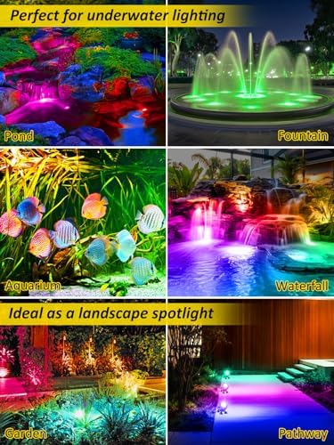 T-SUN Colored Pond Lights LED Underwater with Remote Control 4 Heads - Image 5