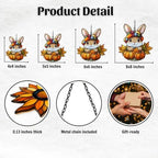 Cute Little Bunny Autumn Acrylic Suncatcher - Image 2