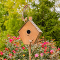 Copper Colored Fancy Design Birdhouse Garden Stakes (Short Classic House Shape) by ZaerLtd