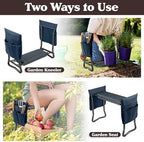 Pure Garden Garden Kneeler and Seat - Kneeling Pad Garden Stool with Tool Pouches - Gardening Gifts for Mom, Dad, Seniors, or Grandparents (Blue) - Image 4