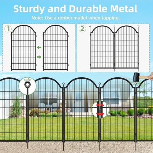 8 Panels No Dig Garden Fence, Dog Fence Outdoor for Yard, 48in(H) x 18ft(L) - Image 4