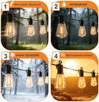 Solar String Lights Outdoor 35FT Waterproof Dusk to Dawn Edison Cafe Lights - Image 6