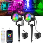 T-SUN Spot Lights Outdoor, Smart RGBW LED Landscape Spotlights 2 Pack by T-SUN