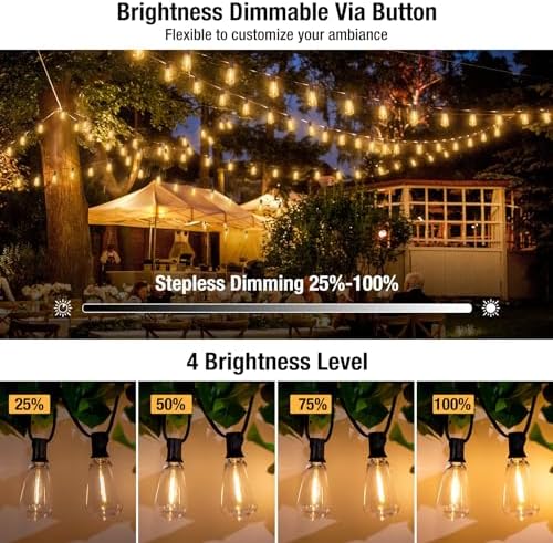 litogo 240FT Dimmable Patio Lights Waterproof, LED Outdoor String Lights with Shatterproof Edison Bulbs, Outside Hanging Light with Timer for Bistro Yard Tent Garden Camp - Image 3