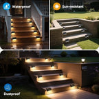 VZZNN 24 Pack LED Outdoor Solar Deck Lights - WaterproofSolar Fence Lights， for Stairs, Fences, Railings Patio Decor & Garden Paths Warm White Outdoor Lights(Warm White) - Image 5