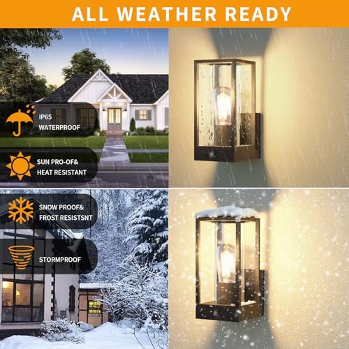 Outdoor Light Wall Mount, Black Exterior Light Fixture - Image 5