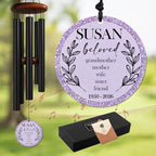 Personalized Wife Memorial Wind Chime Custom Name & Year, Beloved Grandmother Mother Sympathy Gift, in Loving Memory Windchime Garden Outdoor Decor Deep Tone by CSKIS-PersonalizedGifts