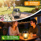 Solar Lanterns Outdoor Waterproof, Metal Hanging Lights, 2 Pack - Image 5