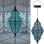 Twinkya 2 Pack Hanging Solar Lights Outdoor Garden Decor, Waterproof Plastic Moroccan Solar Powered Lantern Lamp, Outside Decorations for Patio Yard Porch Backyard Decor, Gardening Gifts for Women Mom by twinkya