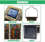 Solar Lantern Colorful Stained Glass Style Bookshelf Flowers Botanical Outdoor Waterproof Hanging Solar Light Outside Lights for Patio Yard House Lawn Decor Birthday Gifts for Women Mom - Image 3